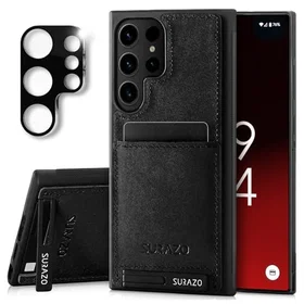 SURAZO Étui en Cuir pour Samsung Galaxy S25 Ultra avec emplacement pour carte, f