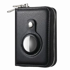 Litchi AirTags Läder Plånboksfodral
