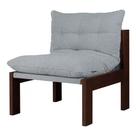 noo.ma Fauteuil Lounge Bouclé Bleu Bébé et Marron Cacao