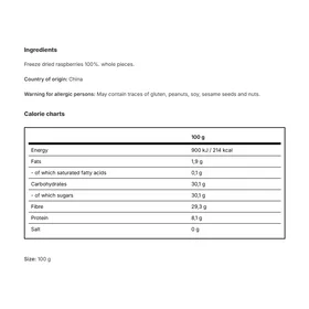 Vilgain Fruits Lyophilisés Framboises 100g