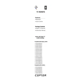 Cepter Universal Remote CTVREMOTE2026