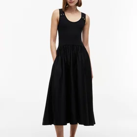 Tommy Hilfiger Rib Mix Media Sleeveless Midi Dress