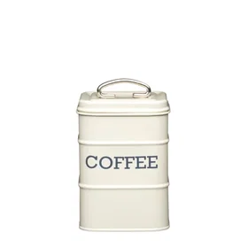 Living Nostalgia Antique Style Cream Coffee Tin