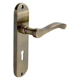 Capri Lever Lock Door Handle Antique Brass