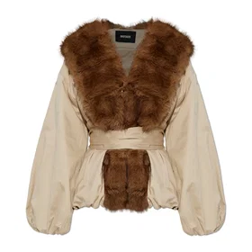 Rotate Faux Fur Crop Jacka (Dam)