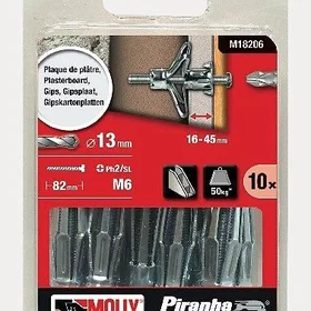 molly Drywall Anchors 13X82mm 10-pack