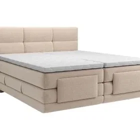 Lodi Continental Bed avec tête de lit rembourrée base à lattes électrique réglab