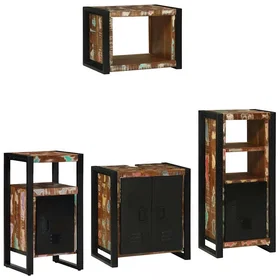 vidaXL Badrumsmöbelset 4 pcs Solid Mango Wood Multicolour 55 x 35 x 60 cm 3305673