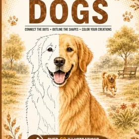 Independently Dot-To-Dot Dogs Dog Drawing Practice Book för Vuxna Tonåringar och Barn