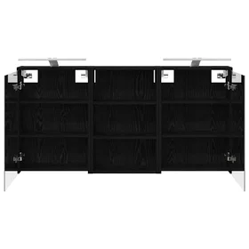 vidaXL Badrumsmöbelset 3 Stycken Svart Konstruerat trä 126 x 16 x 62.5 cm 3403833