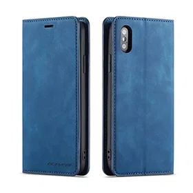QLTYPRI Étui en Cuir Faux TPU Bumper avec Support de Carte Adsorption Magnétique