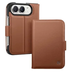 QIALINO Étui Portefeuille en Cuir avec Support Dépliable pour iPhone Duo
