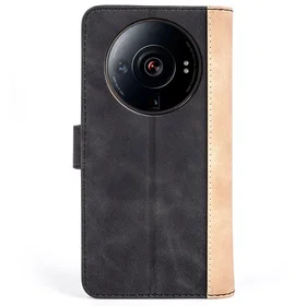 To-farvet Läderfodral för Xiaomi 12S Ultra