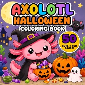 Axolotl Halloween Färgläggningsbok för Barn