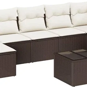 vidaXL Sofagruppe med pute og oppbevaring 8 Deler 3354807