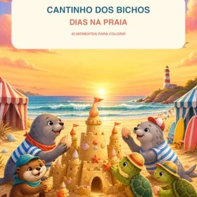 Cantinho dos Bichos Dias na Praia Färgläggningsbok