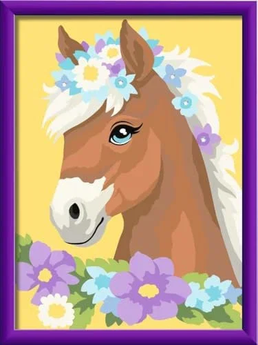 Ravensburger CreArt Number Puzzle 23999 Horse With Flowers